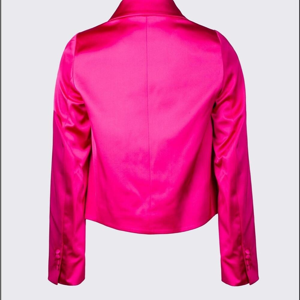 LIKE NEW💕RtA | SZ 2 | Relaxed Glam Fuchsia Oaklee Crop Blazer Top Jacket $595 - Picture 5 of 9